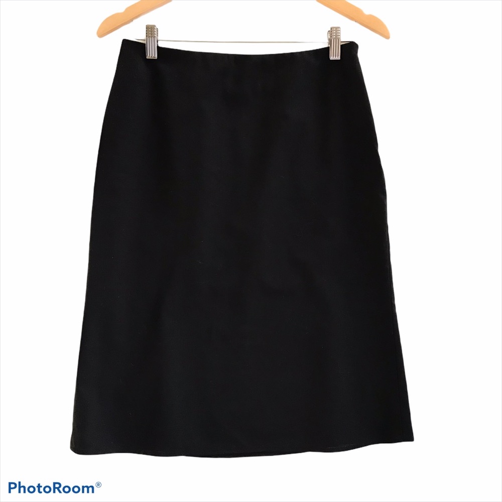 Banana Republic Black Wool Blend Midi Skirt